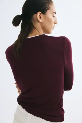 Top à effet superposé - Violet foncé — photo 2