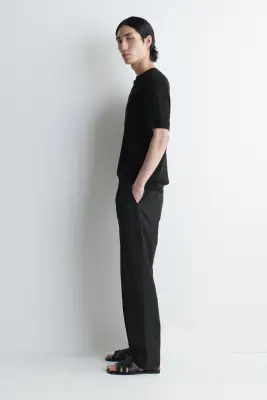 T-SHIRT HENLEY À COL OUVERT - NOIR — photo 2