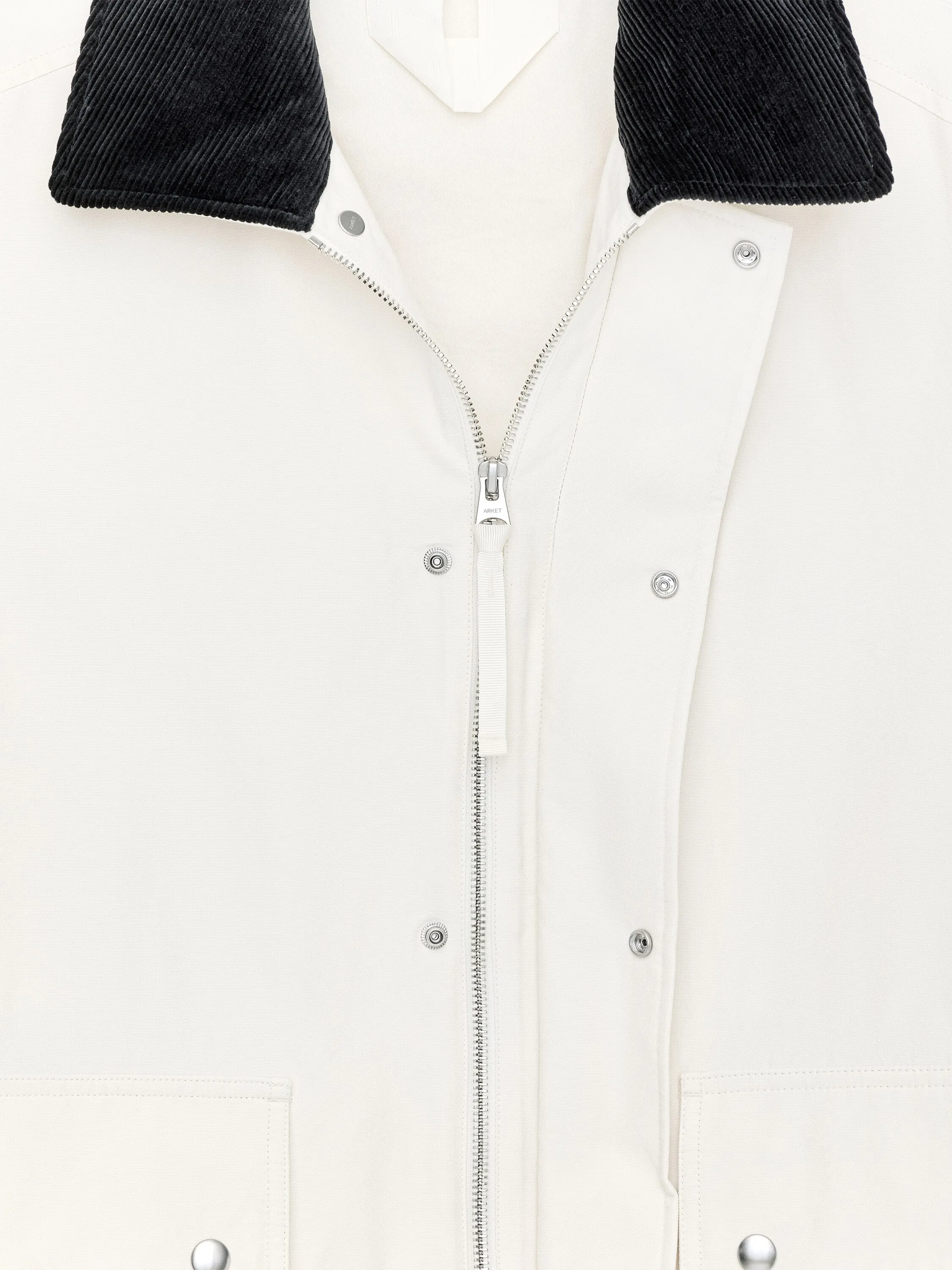 Veste cirée en nylon et coton - Beige clair