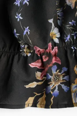 Top dos nu en viscose mélangée - Noir/fleuri — photo 3