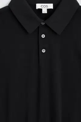 POLO SLIM EN MAILLE DE SOIE - NOIR — photo 5