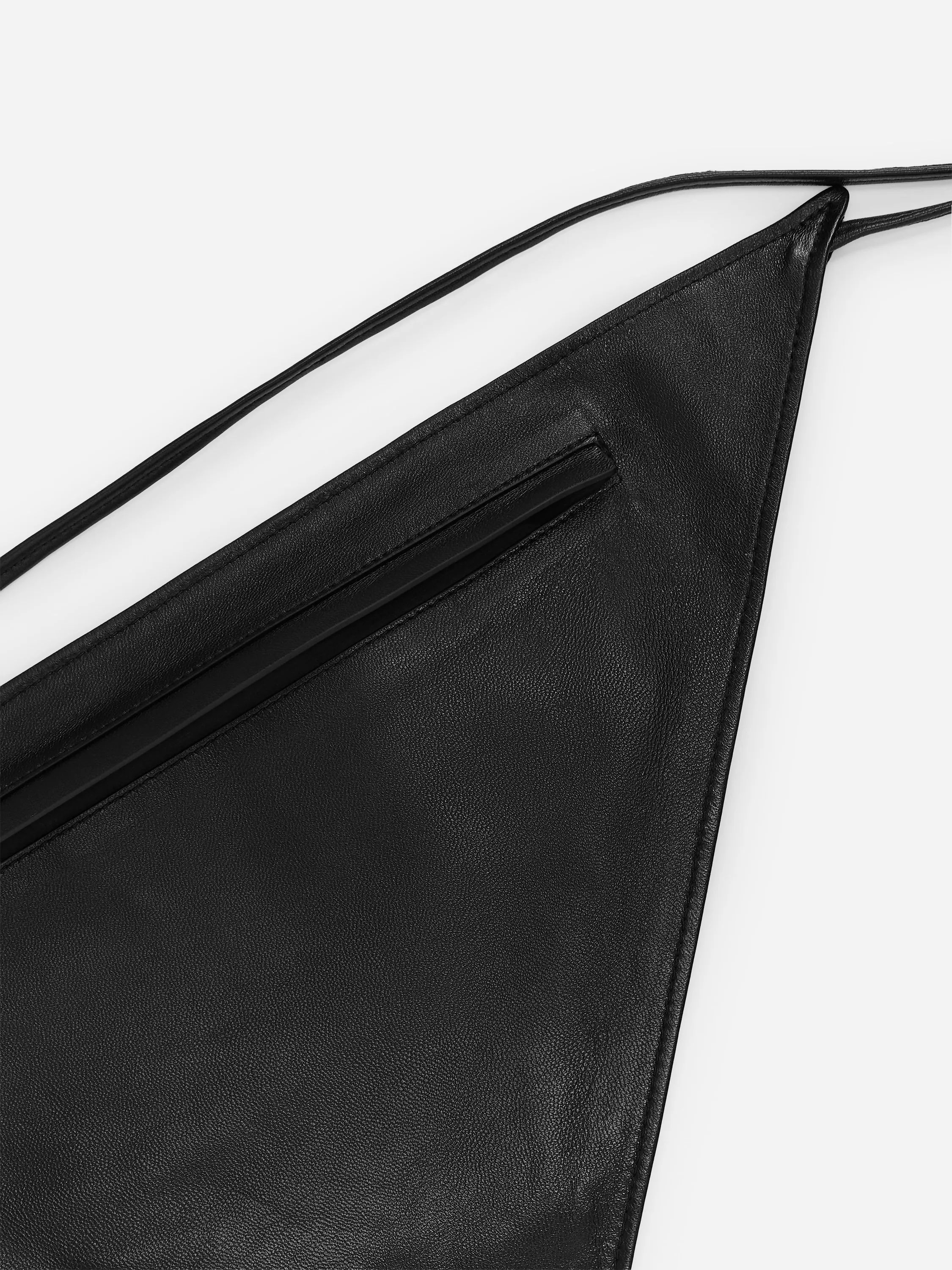 Ceinture à triangle en cuir - Noir