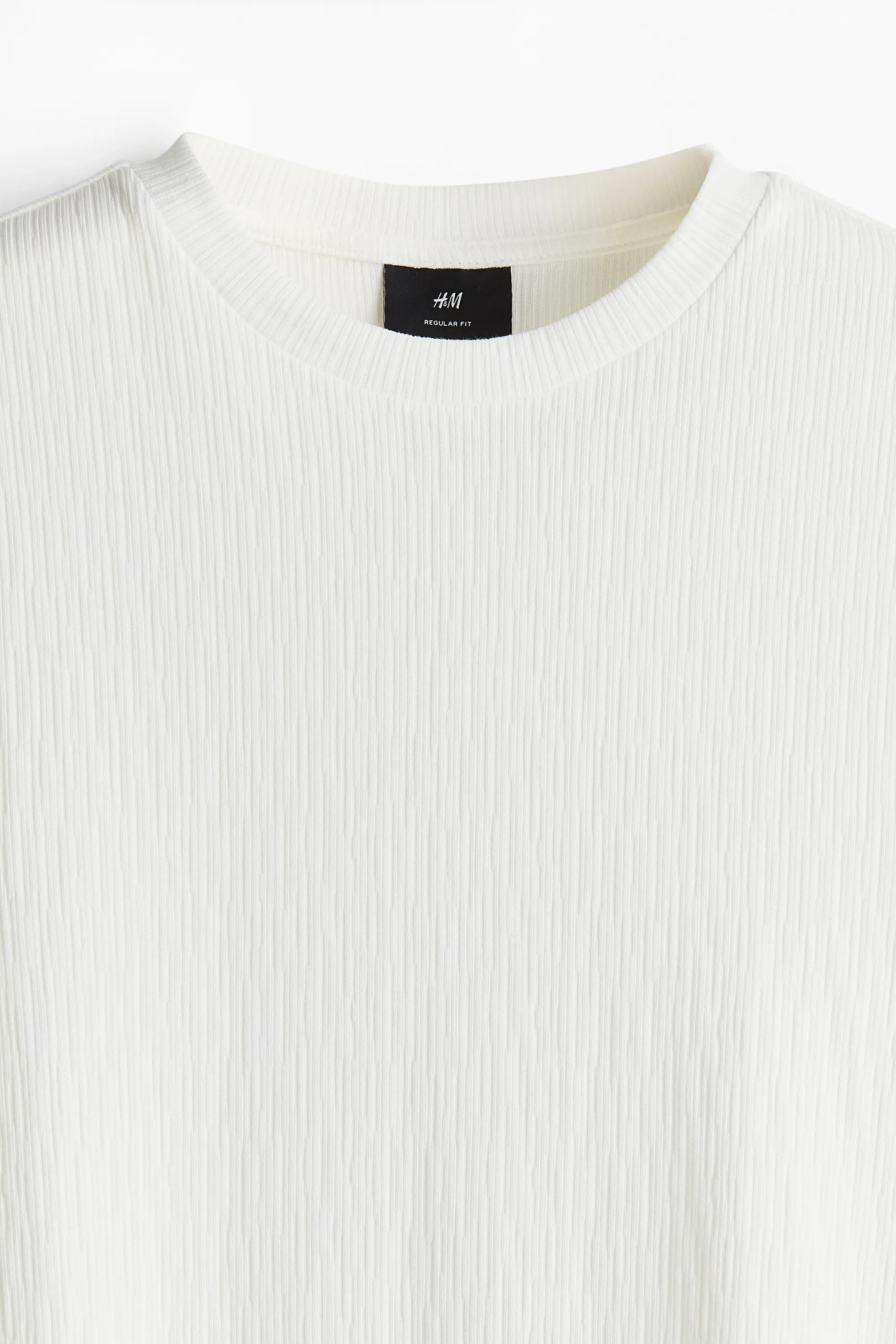 T-shirt texturé Regular Fit - Blanc