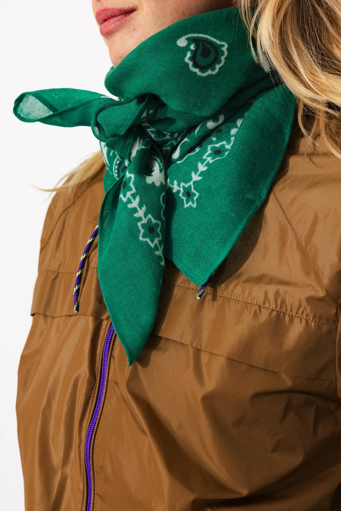 Foulard carré en laine Femme