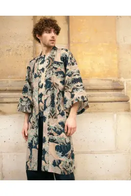 Kimono en coton lin Hokusai — photo 4