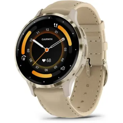 Garmin Venu 3S bracelet cuir lin + bracelet silicone lin 010-02785-55 — photo 1