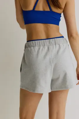 Short de sport molletonné Regular Fit - Gris clair chiné — photo 2