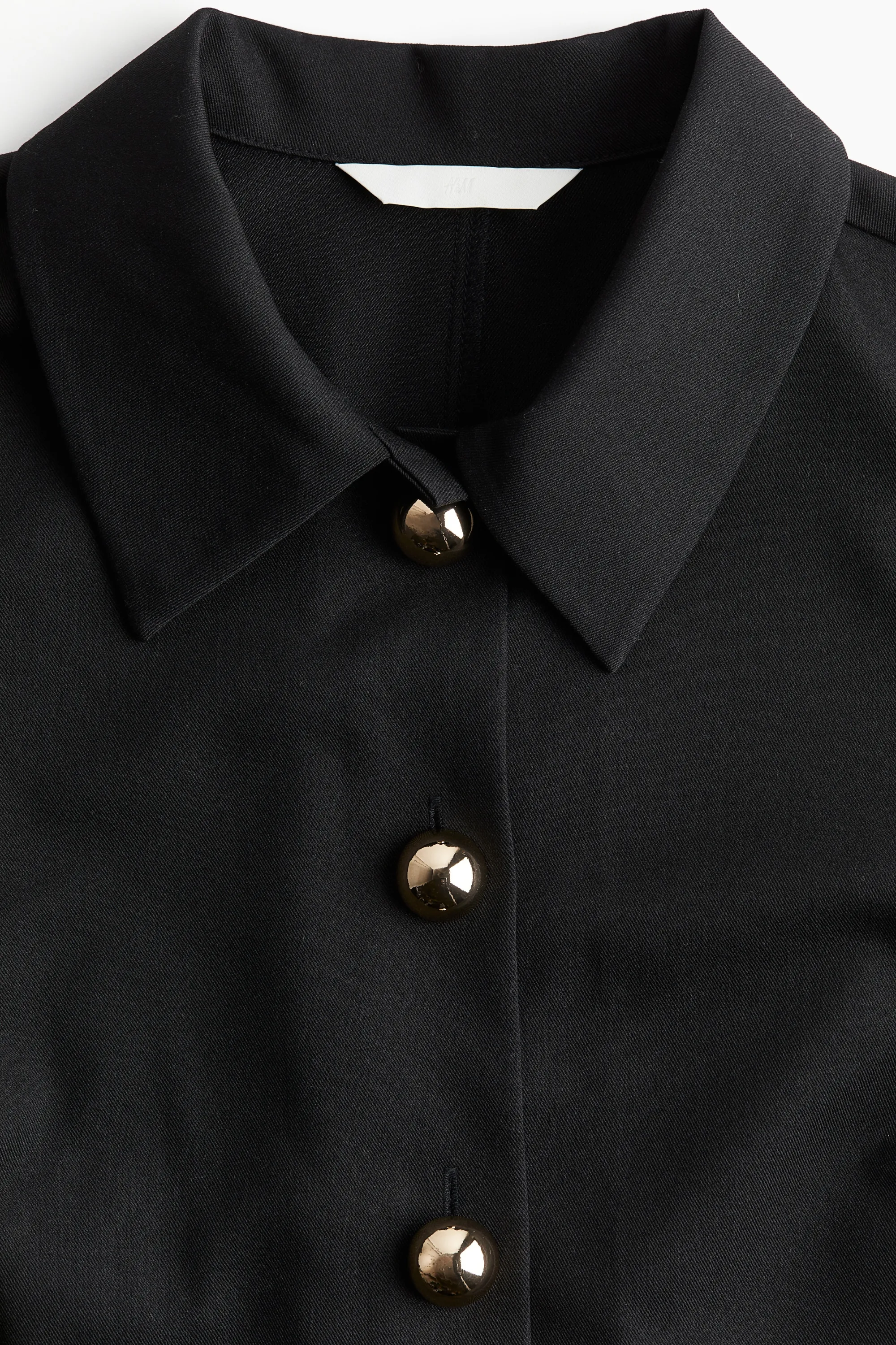 Robe chemise en twill - Noir