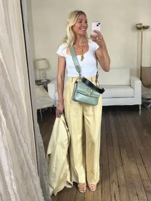 Sac C à bandoulière en cuir vert tilleul Prix boutique 1500€ — photo 4