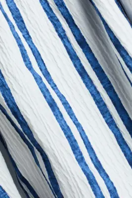 Robe en jersey texturé - Blanc/rayures bleues — photo 3