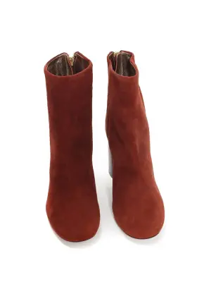 Bottines à talon épais GARETT en suède rouge bordeaux Prix boutique 709€ Taille 35 — photo 5