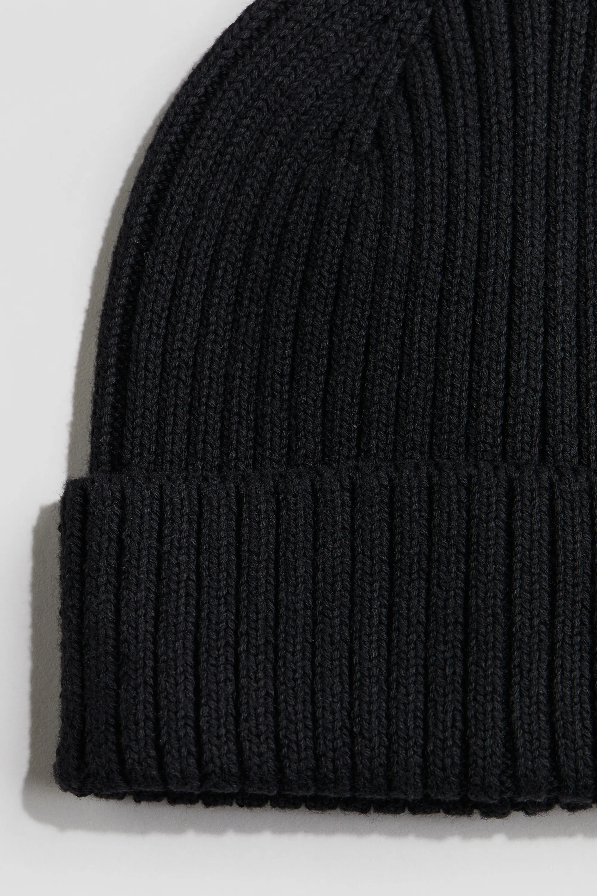 Bonnet en maille côtelée - Noir
