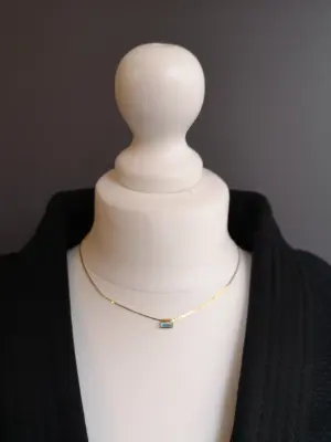Adèle thin necklace with 3*7 mm crystal — photo 2