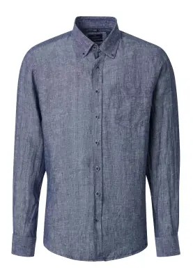 CASA MODA CHEMISE LIN ML Bleu chiné — photo 2