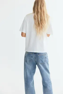 T-shirt en coton avec dentelle - Blanc — photo 3