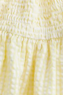 Robe smockée en seersucker - Jaune clair — photo 2