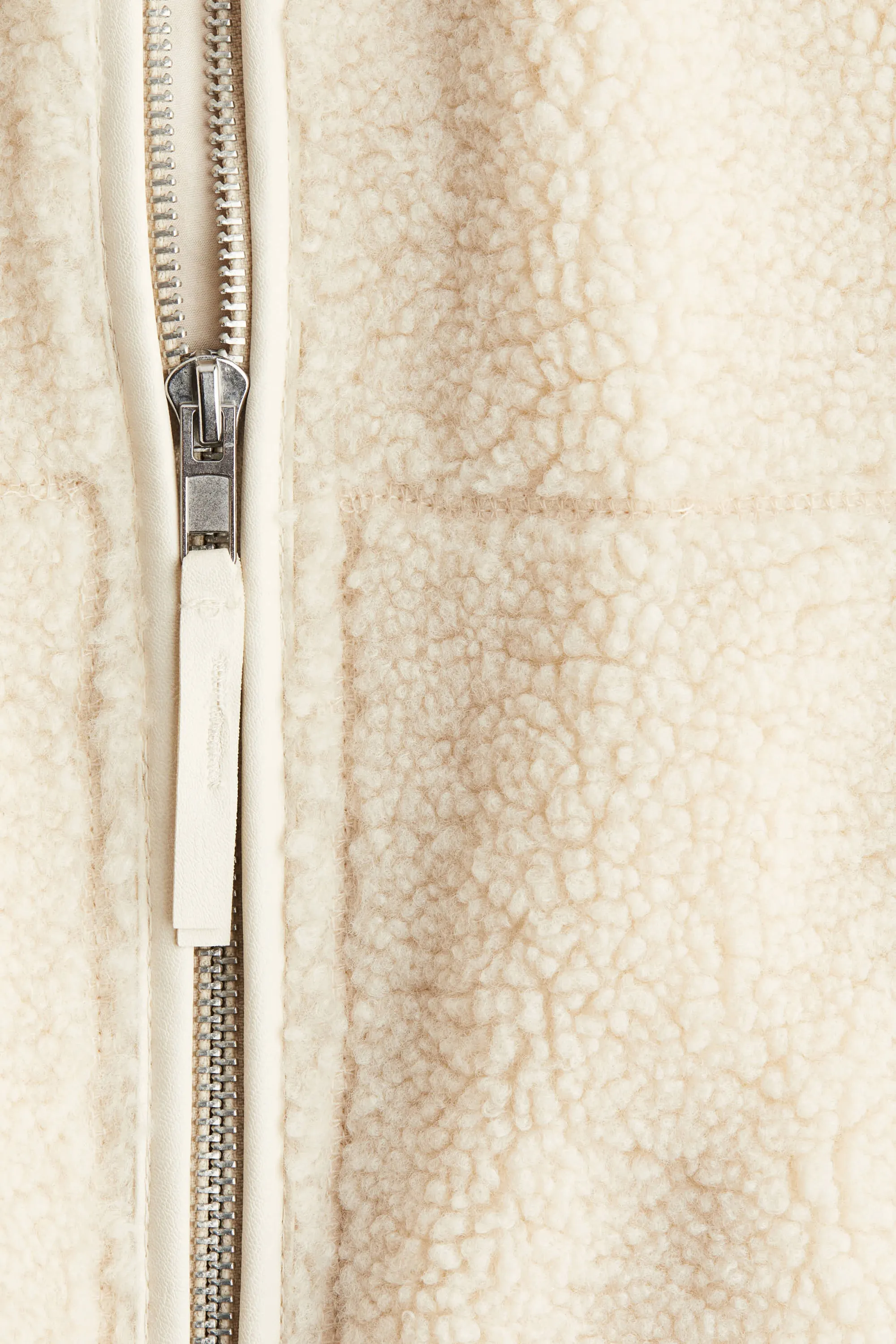 Veste loose en tissu Teddy bear - Beige clair