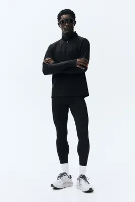 T-shirt de sport midlayer à col zippé ThermoMove™ - Noir — photo 1
