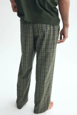 T-shirt et pantalon de pyjama - Vert kaki foncé/carreaux — photo 3