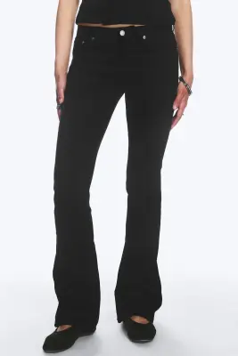 Jean bootcut skinny taille basse Luna - Black Rinse - Noir — photo 1