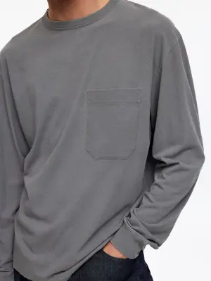 T-shirt décontracté à manches longues - gris — photo 4