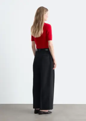 Pantalon court et plissé - Noir — photo 3