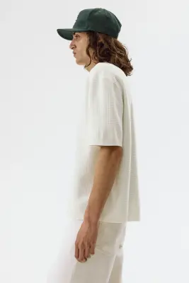 Chemise Regular Fit en maille texturée - Blanc — photo 4