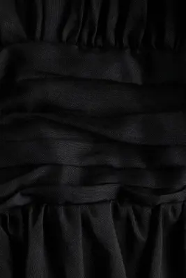 Robe à effet boule en ramie mélangé - Noir — photo 4