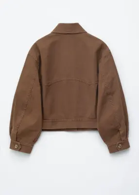 Veste utilitaire en coton - Marron foncé — photo 5