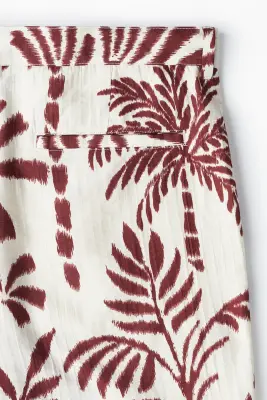 Short Relaxed Fit à motif - Blanc/palmiers — photo 1