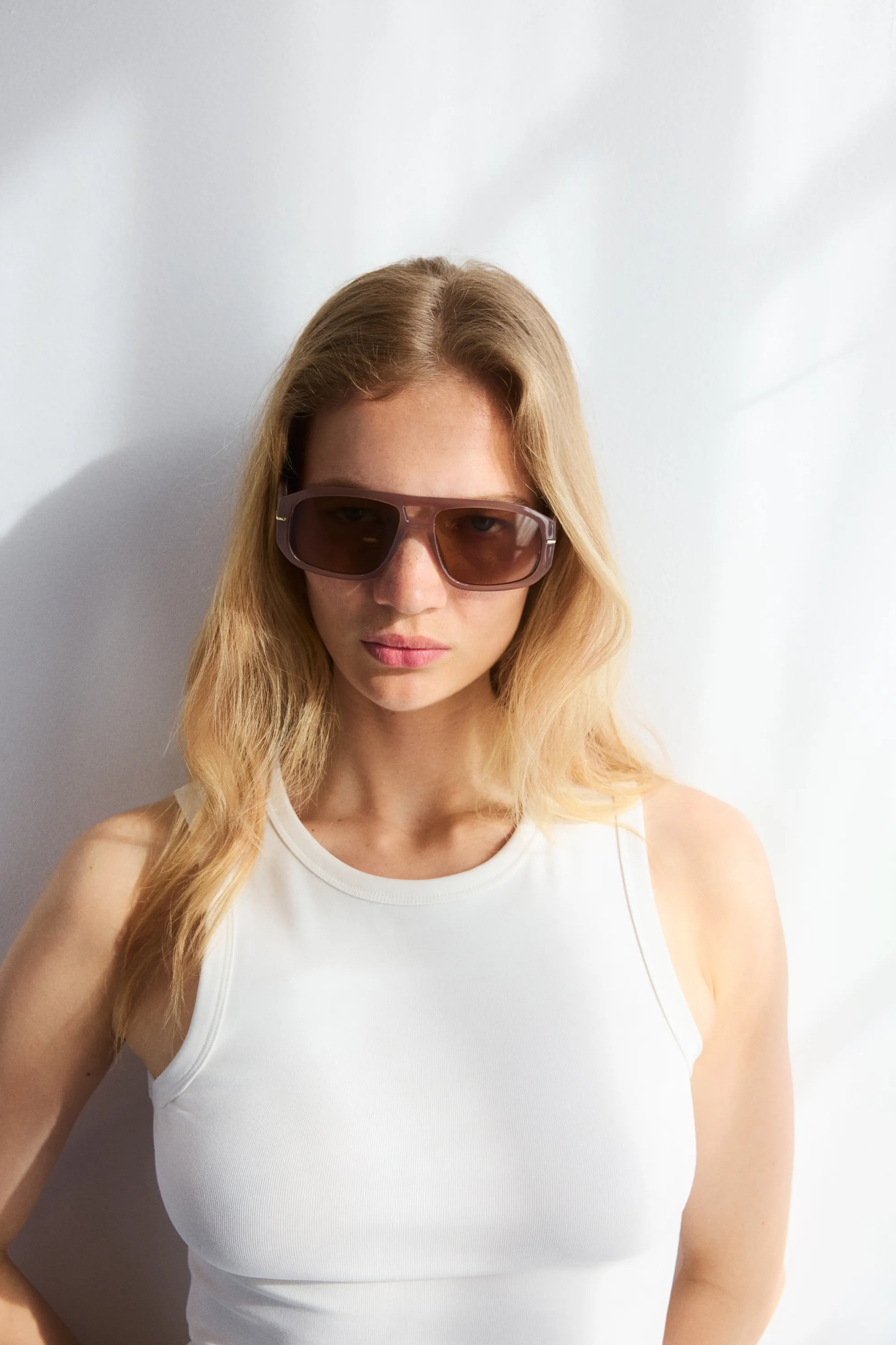 Lunettes de soleil aviateur - Rose ancien clair