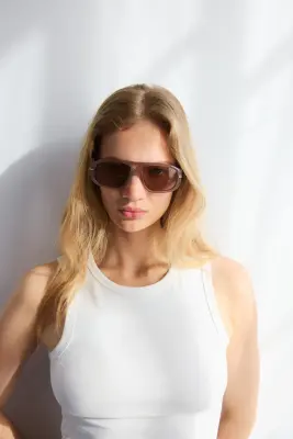 Lunettes de soleil aviateur - Rose ancien clair — photo 1