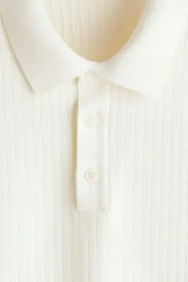 Polo Regular Fit en maille texturée - Blanc — photo 5