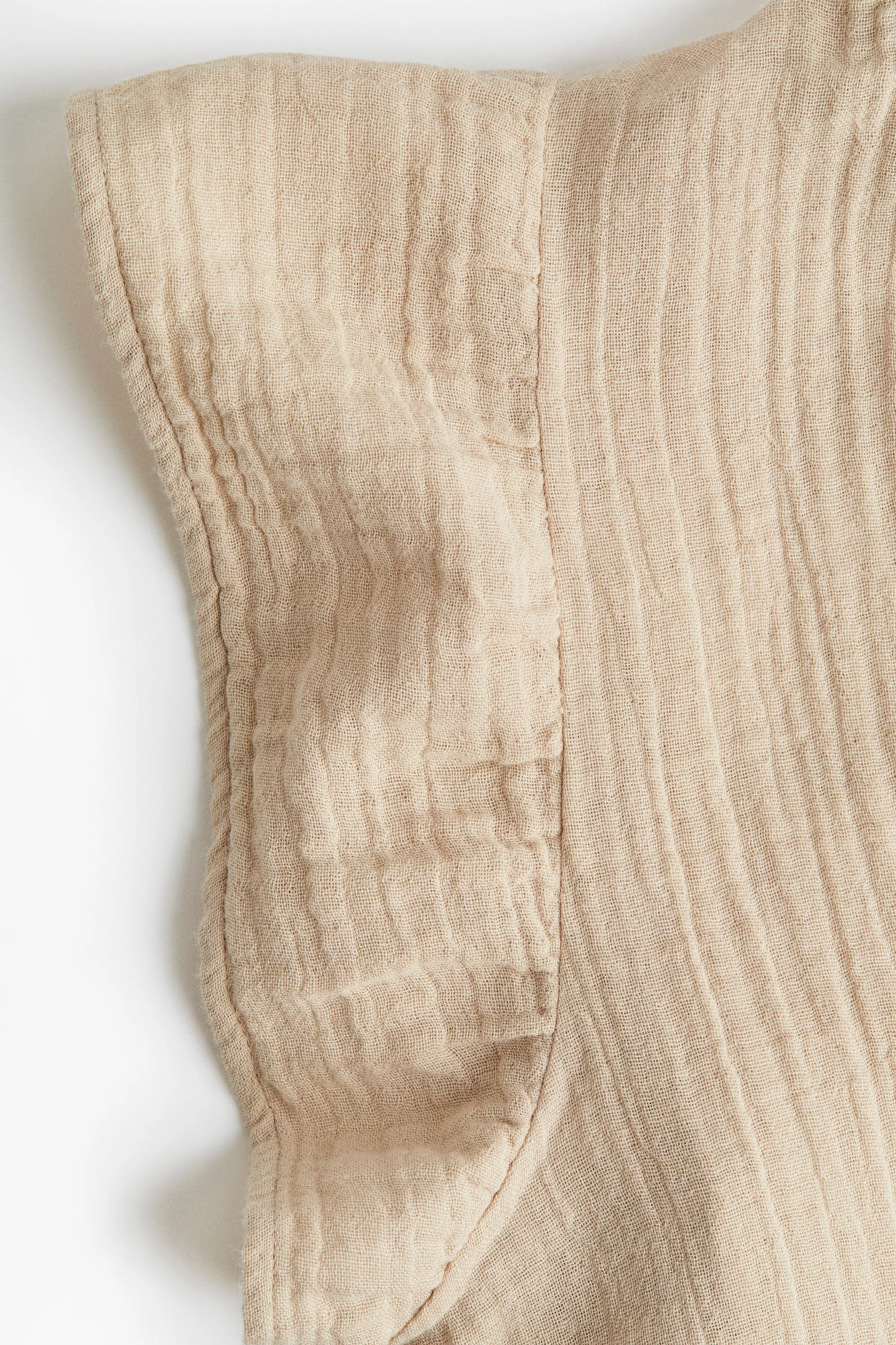 Blouse à manches volantées en mousseline - Beige