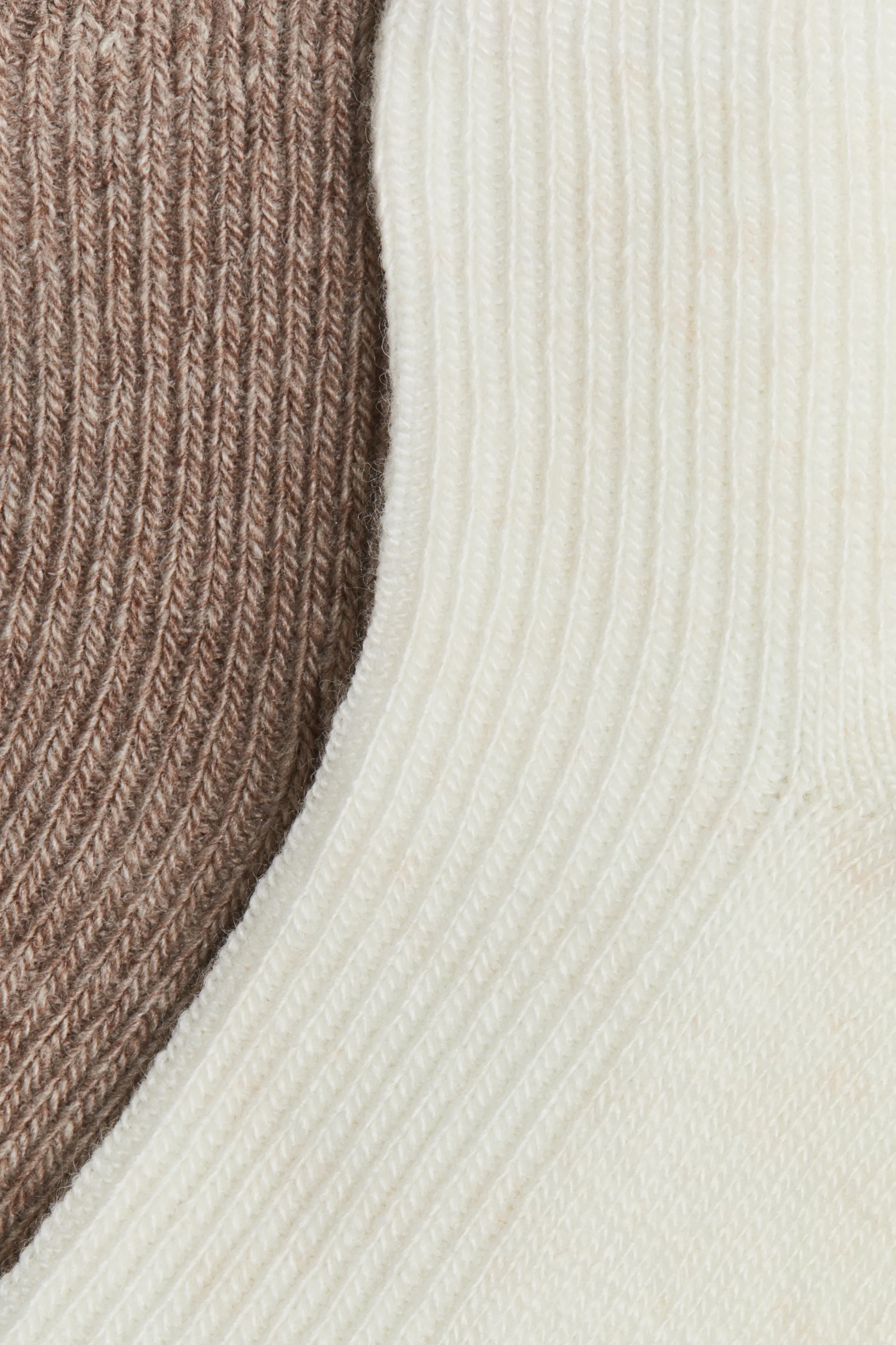 Lot de 2 paires de socquettes - Crème/beige foncé chiné