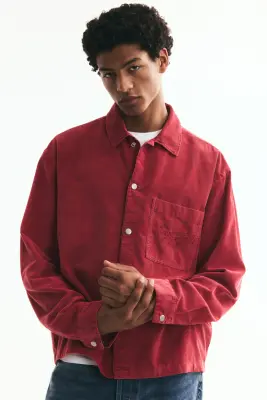 Chemise Relaxed Fit en velours côtelé - Rouge/East Isles Club — photo 1