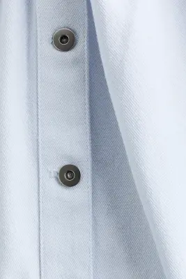 Chemise à épaulettes en twill - Bleu clair — photo 3