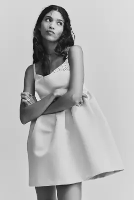 Robe à bretelles fines avec effet superposé - Blanc — photo 2