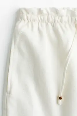 Short en denim avec cordon de serrage - Blanc — photo 3