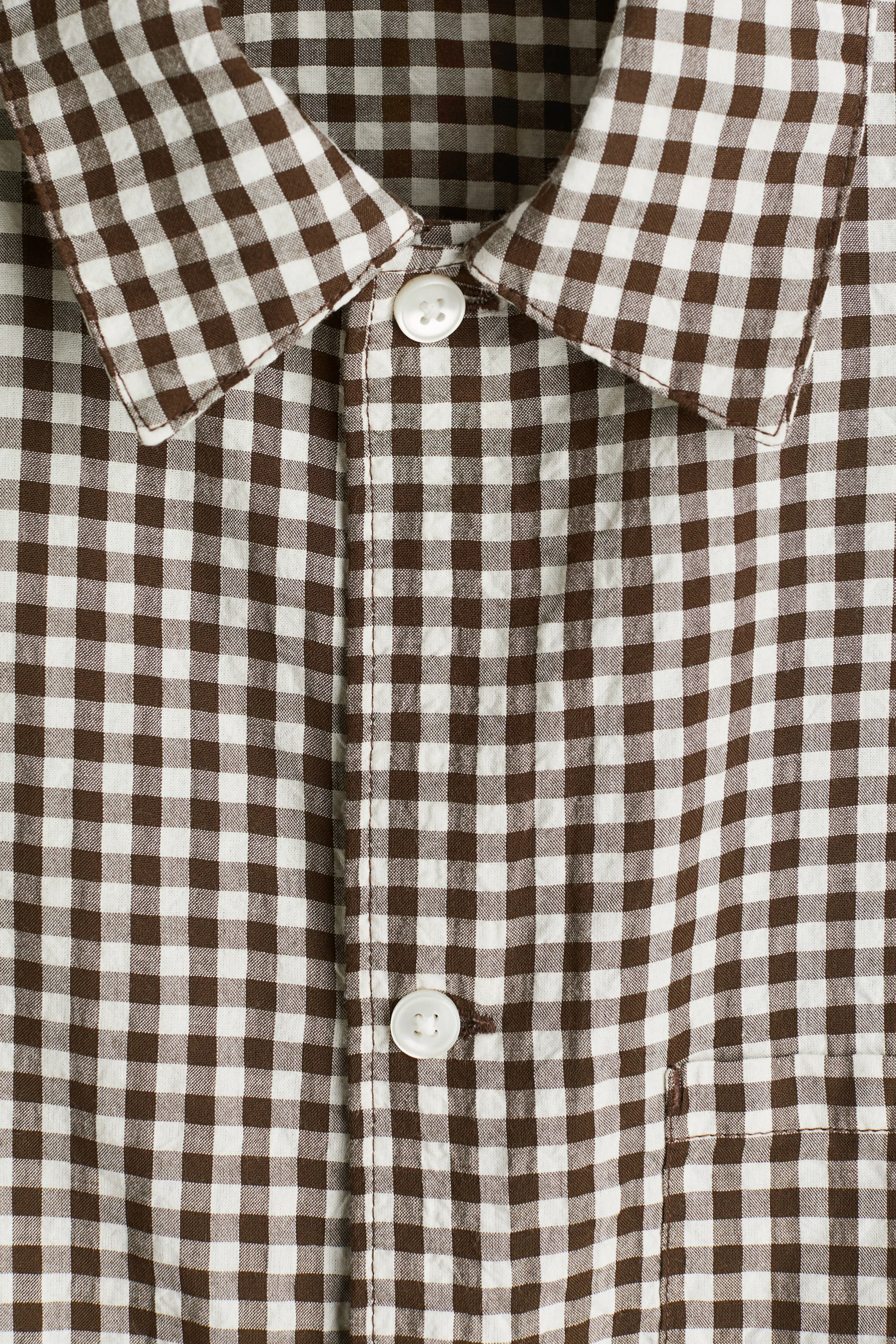 Chemise Regular Fit à manches courtes - Marron/vichy