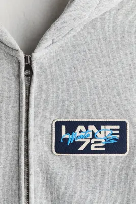 Veste à capuche zippée Oversized Fit - Gris chiné/Lane 72 — photo 5