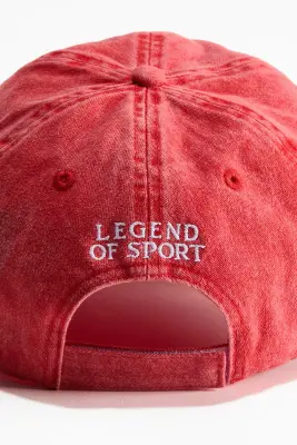 Casquette en twill de coton avec motifs brodés - Rouge/Lotto — photo 2