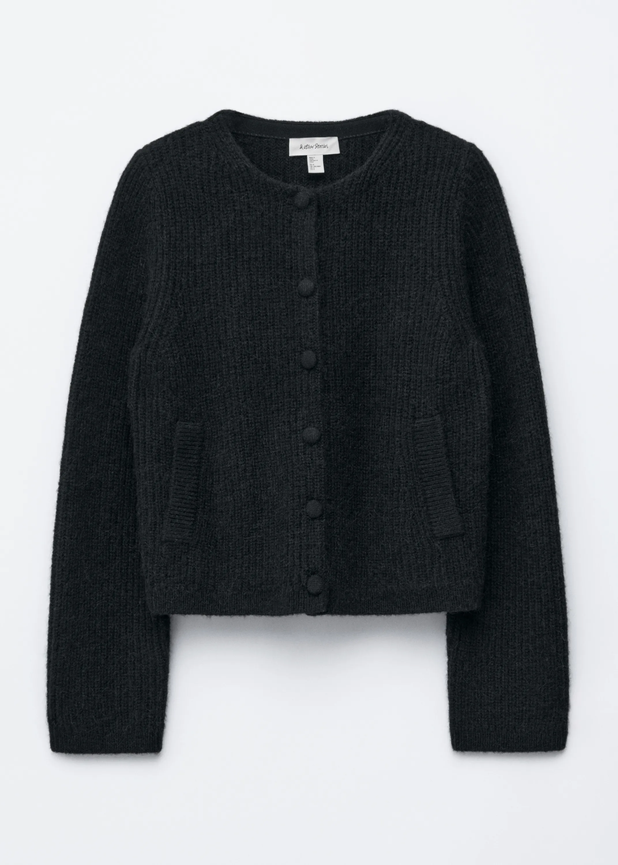 Cardigan en maille côtelée - Noir