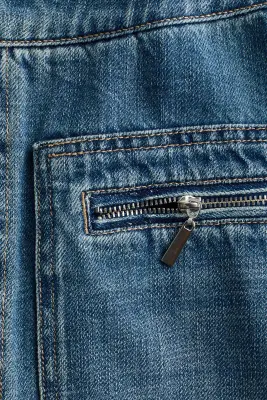 Jupe trapèze en denim - Bleu denim — photo 4