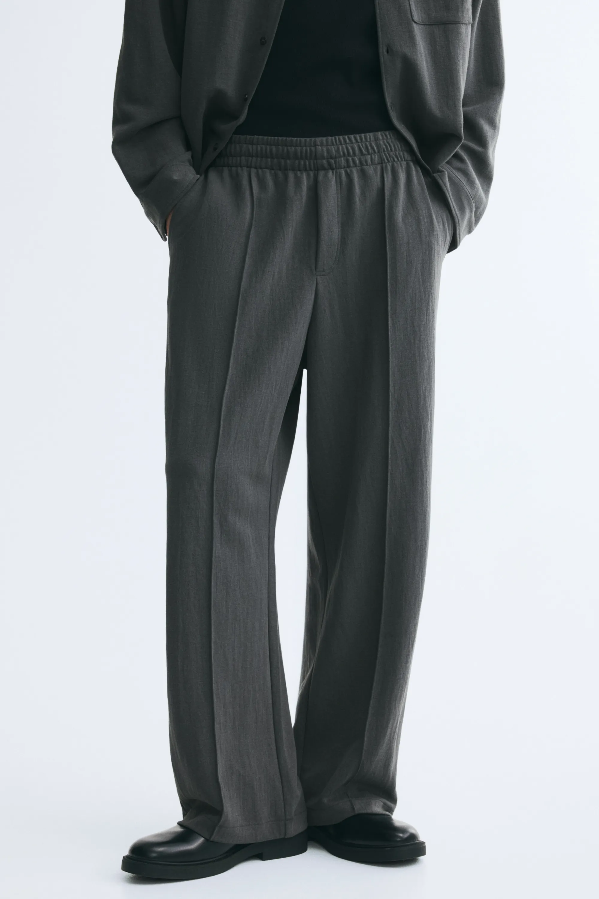 Pantalon jogger Relaxed Fit en interlock - Gris foncé