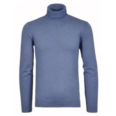 RAGMAN COL ROULE GRANDE LONGUEUR Bleu — photo 1