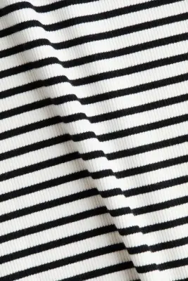 T-shirt côtelé - Blanc/rayé — photo 2