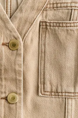 Veste ajustée en denim - Beige — photo 5