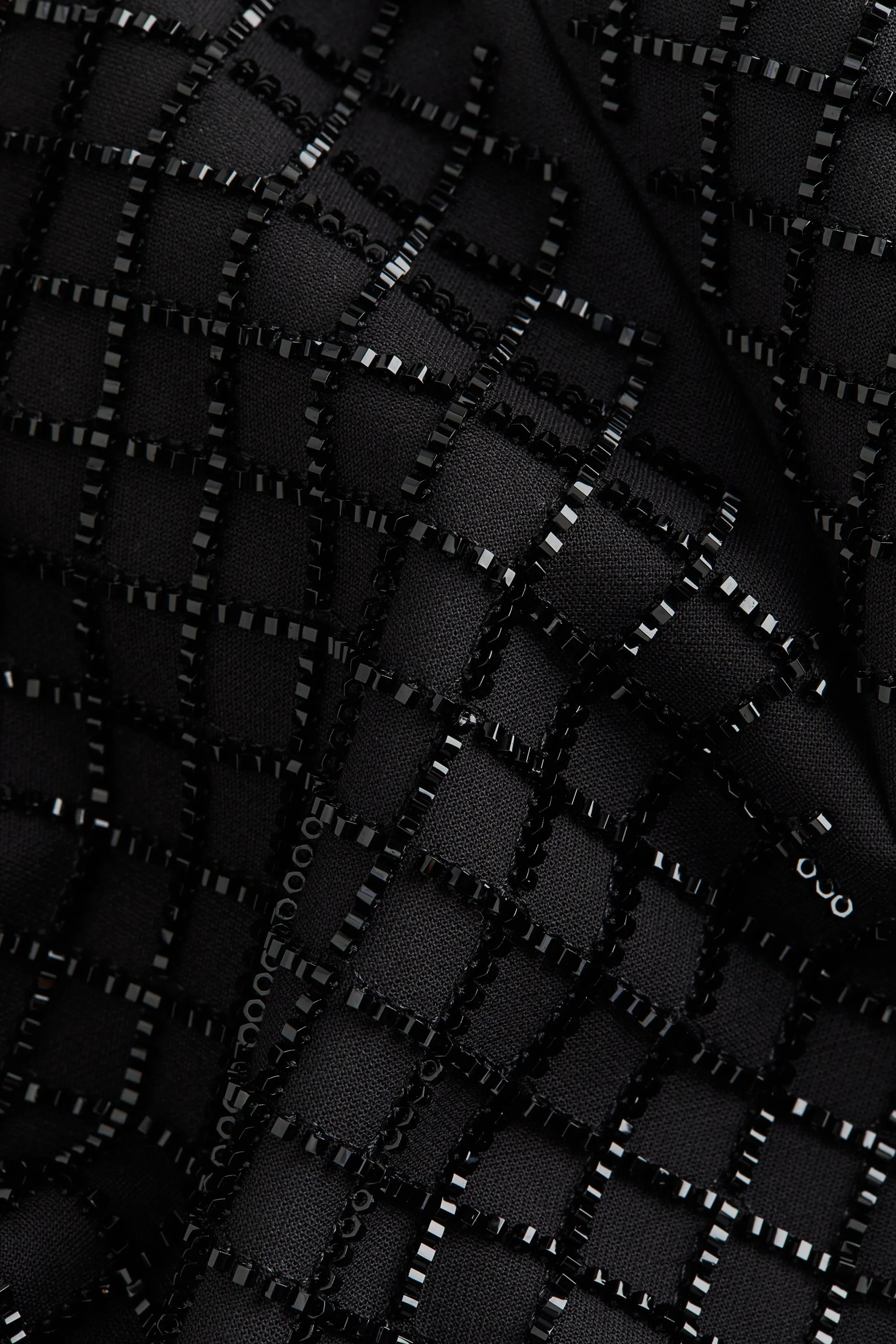 Robe ornée de perles fantaisie - Noir