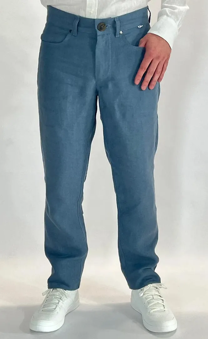 Pantalon Zanzibar Lin Bleu Gris